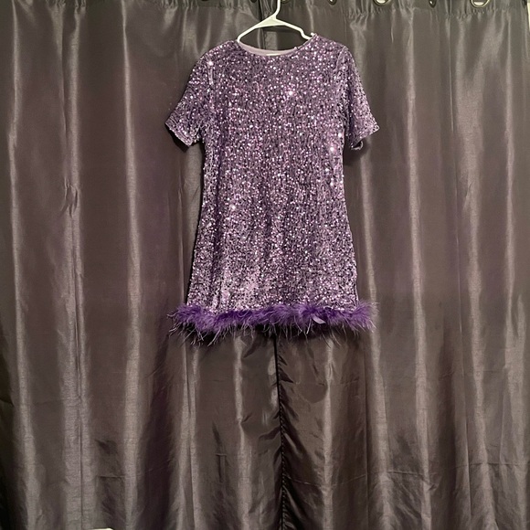 Purple Sequin Dress - Picture 4 of 6
